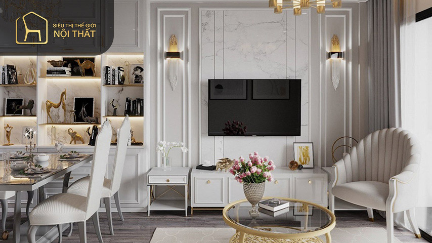 Thiết kế nội thất chung cư phong cách cổ điển chú trọng tạo điểm nhấn để tạo sự nổi bật