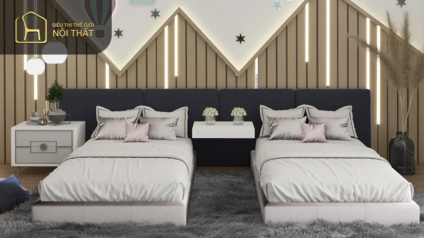 Thiết kế phòng ngủ 2 giường Thiết kế phòng ngủ 2 giường theo sở thích để tạo sự thoải mái và hứng thú cho bé