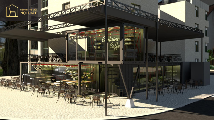 Top 5 mẫu thiết kế container cafe đang thịnh hành hiện nay 8 Quán cà phê container ba chiều nổi tiếng và ấn tượng