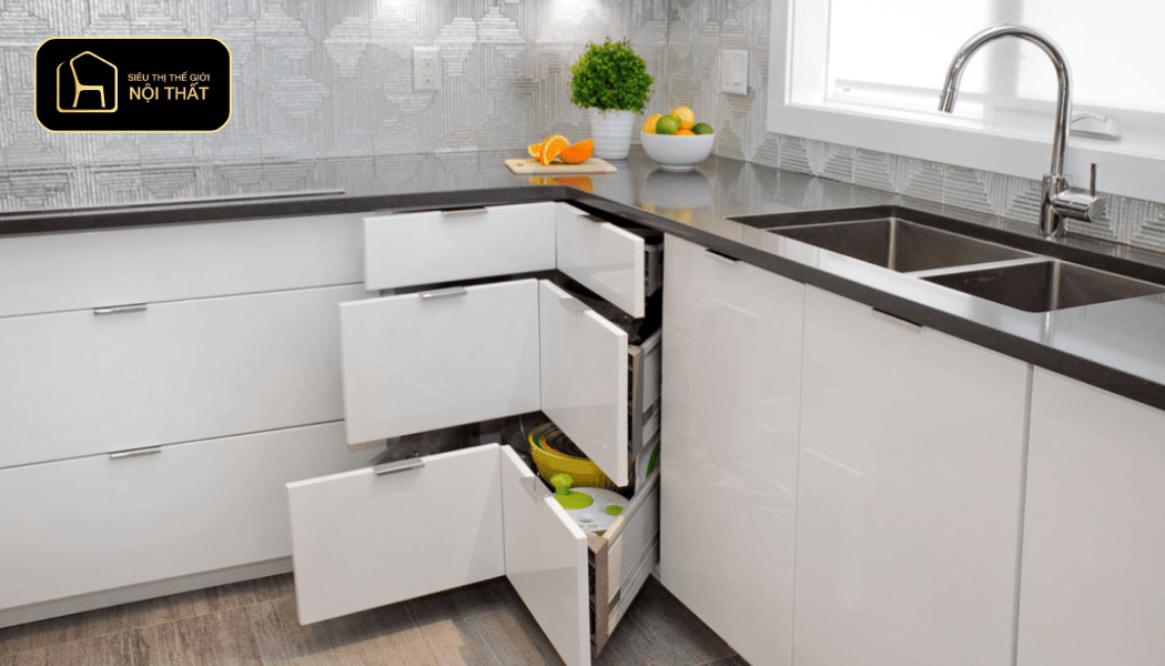 Góc giao nhau tủ bếp chữ L