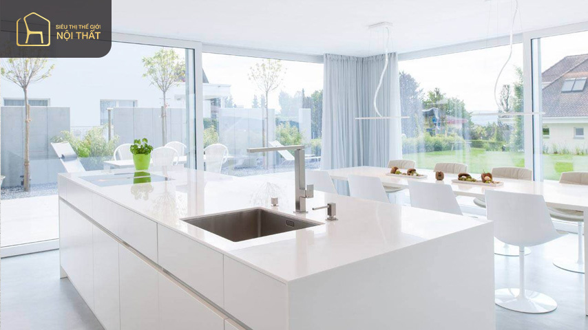 Đá nhân tạo solid surface được sử dụng làm tủ bếp, bàn ăn Đá nhân tạo solid surface được sử dụng làm tủ bếp, bàn ăn
