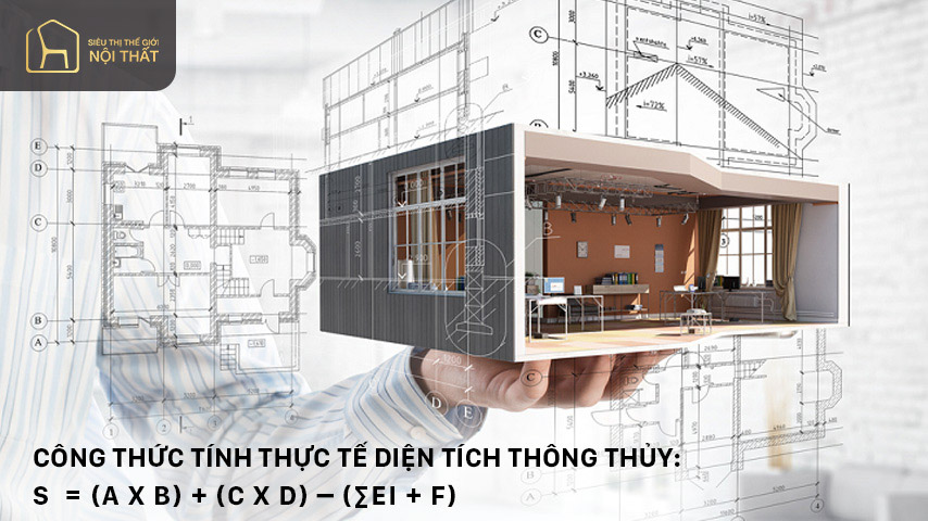 Hình minh họa của công thức diện tích thông thủy dựa theo Thông tư Hình minh họa của công thức diện tích thông thủy dựa theo Thông tư