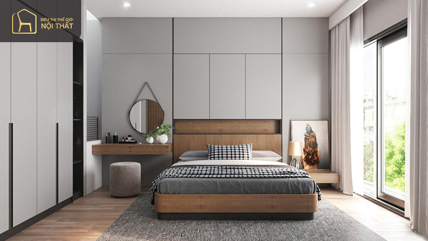 Thiết kế phòng ngủ phong cách đương đại với đầy đủ các đồ nội thất tiện nghi nhỏ gọn Thiết kế phòng ngủ phong cách đương đại với đầy đủ các đồ nội thất tiện nghi nhỏ gọn