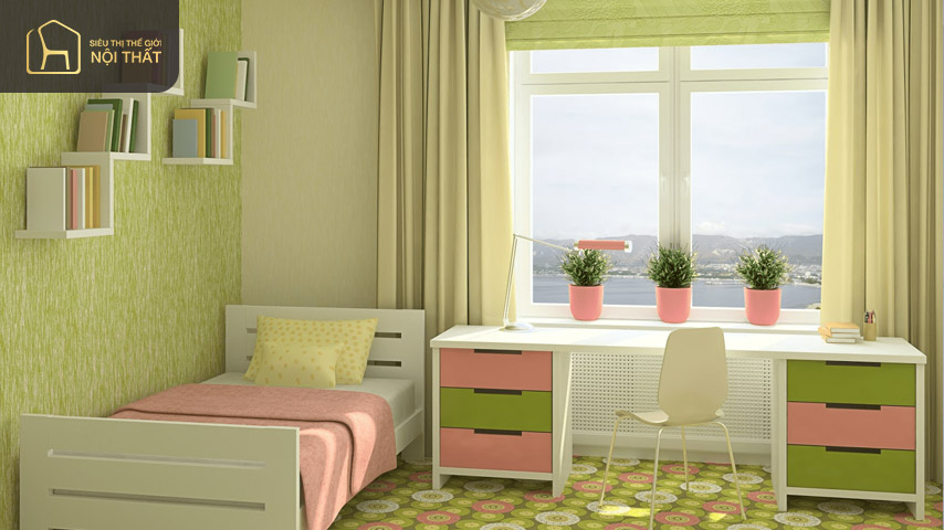 Top 15+ mẫu thiết kế phòng ngủ màu hồng tinh tế, nhẹ nhàng 13 Phòng ngủ được thiết kế bởi sự phối màu giữa xanh và hồng mới mẻ