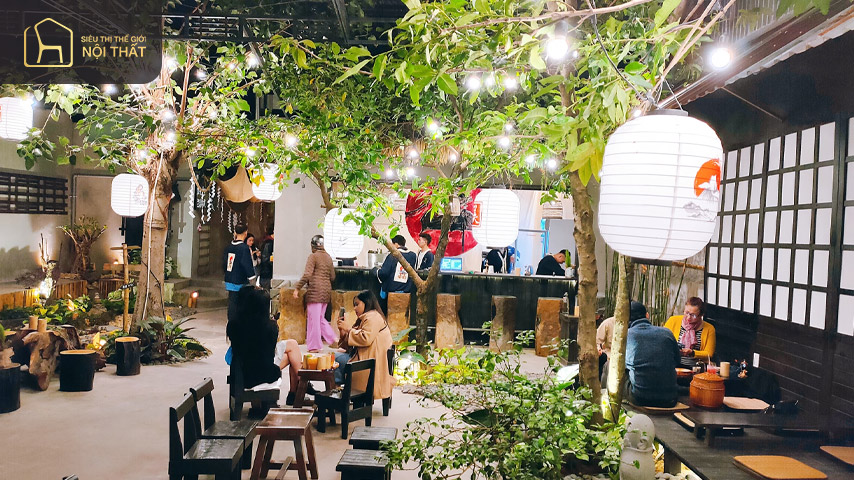 Top 6 ý tưởng thiết kế quán cafe cây xanh xu hướng 2023 6 Mang thực khách đến với xứ sở hoa anh đào