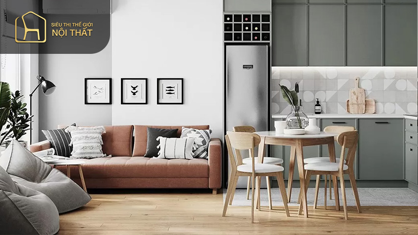 Thiết kế phòng bếp thông phòng khách 15m2 nên lựa chọn thiết kế không gian mở để tiết kiệm diện tích Thiết kế phòng bếp thông phòng khách 15m2 nên lựa chọn thiết kế không gian mở để tiết kiệm diện tích