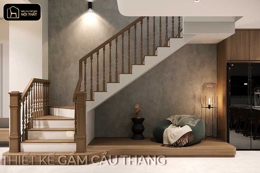 thiết kế tủ gầm cầu thang