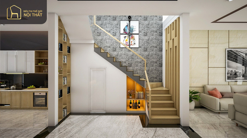 Vị trí đặt cầu thang trong nhà ống ảnh hưởng đến cả thẩm mỹ và phong thủy của ngôi nhà Vị trí đặt cầu thang trong nhà ống ảnh hưởng đến cả thẩm mỹ và phong thủy của ngôi nhà