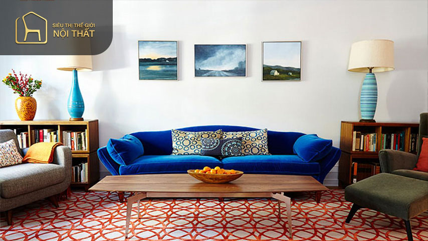 Vintage là gì? Đặc trưng phong cách nội thất Vintage 6 Thiết kế nội thất với tone màu xanh dương đậm chất vintage