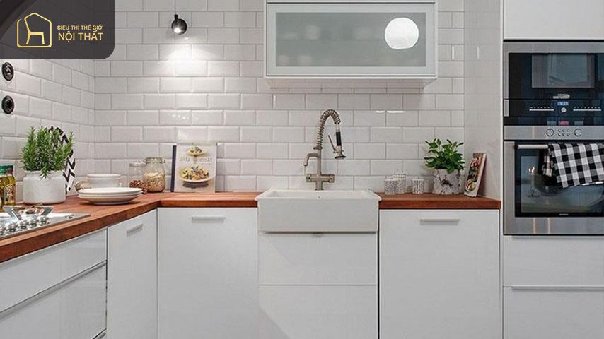 Gạch ốp bếp – Sản phẩm không thể thiếu trong căn bếp nhỏ 2 Chọn kích thước đúng giúp cân bằng, hài hòa căn bếp
