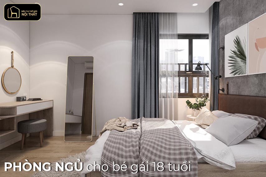 phòng ngủ cho bé gái 18 tuổi