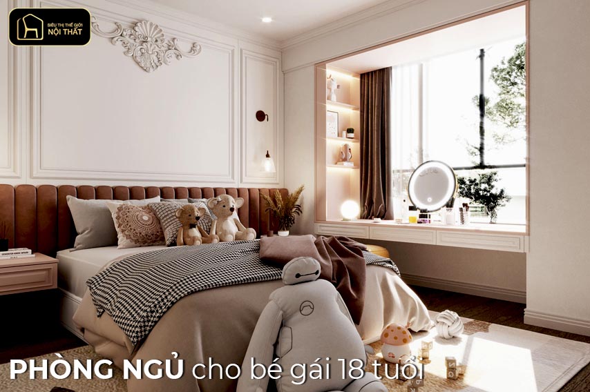 phòng ngủ cho bé gái 18 tuổi