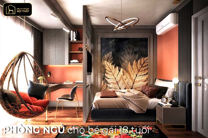 phòng ngủ cho bé gái 18 tuổi