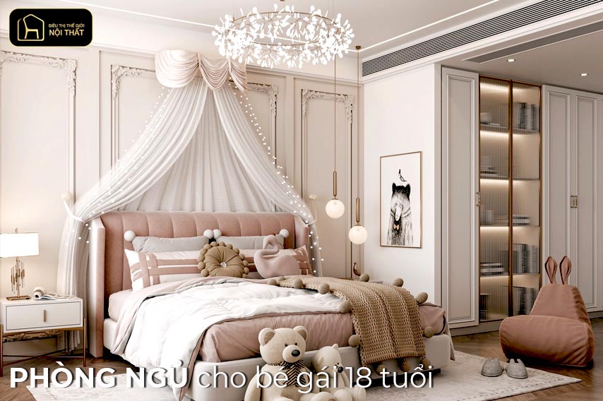 phòng ngủ cho bé gái 18 tuổi