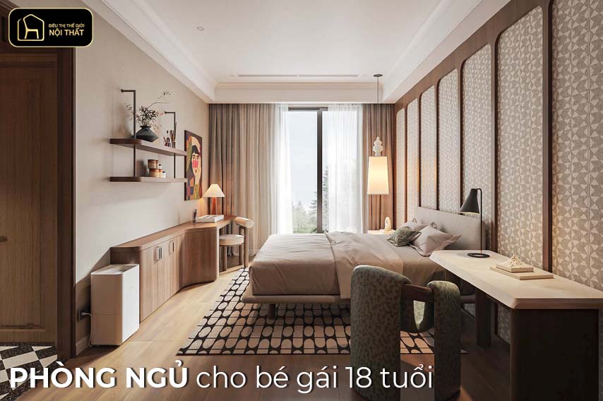 phòng ngủ cho bé gái 18 tuổi