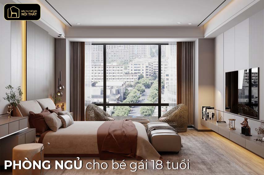 phòng ngủ cho bé gái 18 tuổi