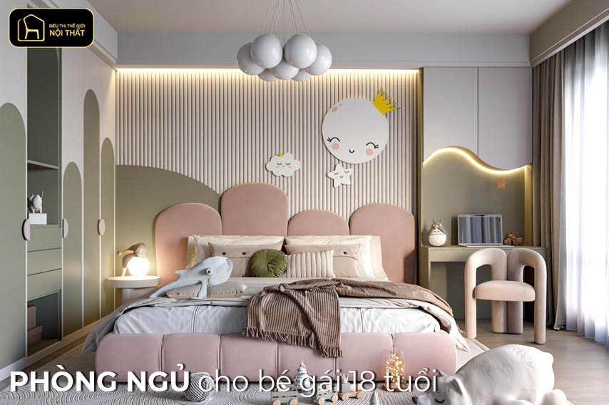 phòng ngủ cho bé gái 18 tuổi