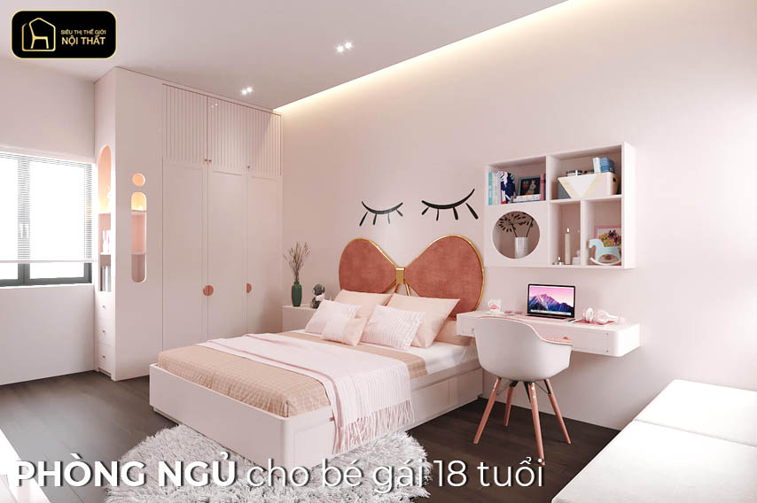 phòng ngủ cho bé gái 18 tuổi
