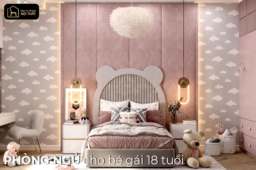 phòng ngủ cho bé gái 18 tuổi