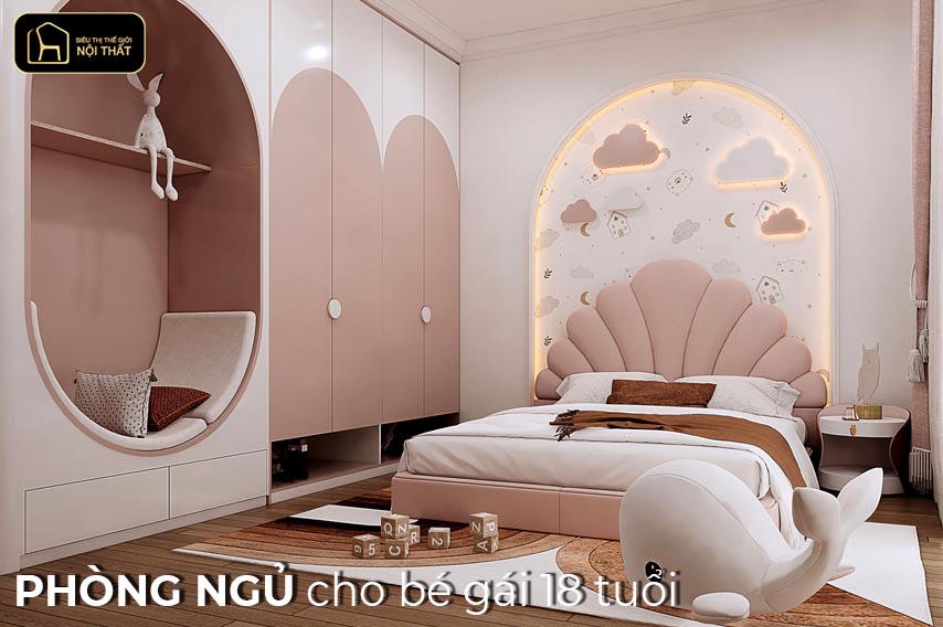 phòng ngủ cho bé gái 18 tuổi