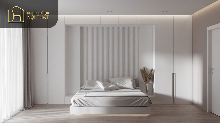 40+ Mẫu phòng ngủ màu đen trắng hiện đại, sang trọng cho nam nữ 14 Phòng ngủ trắng tinh tạo sự êm dịu cho giấc ngủ, thêm một số điểm nhấn màu đen để làm nổi bật không gian