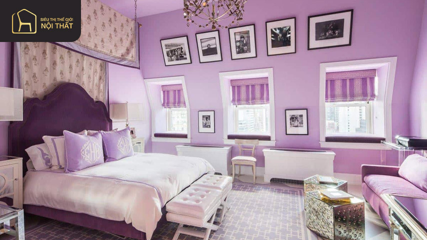 Phòng ngủ tím Lilac ngọt ngào Phòng ngủ tím Lilac ngọt ngào