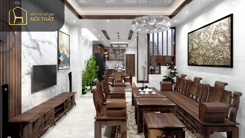 Mẫu phòng khách gỗ đẹp với bộ sofa da tuy đơn giản nhưng lại mang đến không gian cuốn hút Mẫu phòng khách gỗ đẹp với bộ sofa da tuy đơn giản nhưng lại mang đến không gian cuốn hút