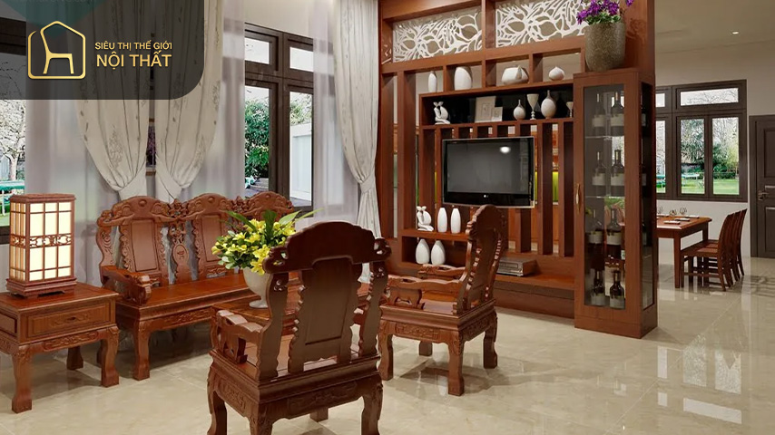 Trang trí phòng khách bằng gỗ theo lối cổ điển của Việt Nam mang đến phòng khách cổ điển Việt vẻ đẹp cuốn hút Trang trí phòng khách bằng gỗ theo lối cổ điển của Việt Nam mang đến phòng khách cổ điển Việt vẻ đẹp cuốn hút