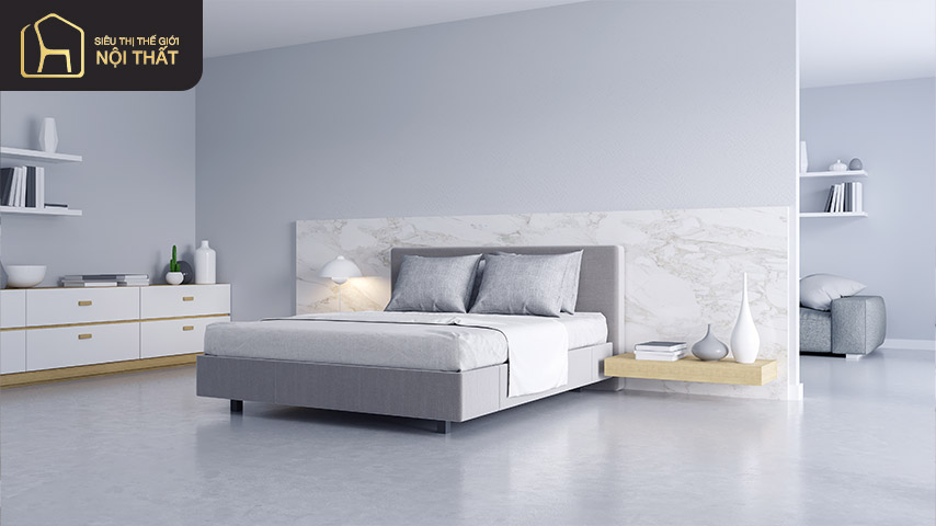 Thiết kế phòng ngủ đẹp cho nữ màu trắng nổi bật 4 Phòng ngủ màu trắng pha xám phù hợp với các bạn nữ có cá tính riêng biệt