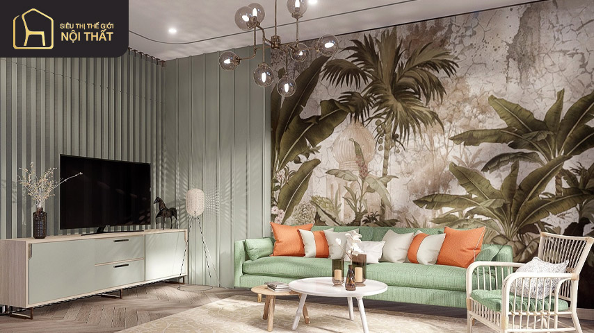 Phong cách tropical trong thiết kế nội thất dành cho kiến trúc nhà ở hiện đại 2 Sử dụng cây cỏ để trang trí theo phong cách tropical mang lại một không gian sống xanh được hòa mình vào thiên nhiên