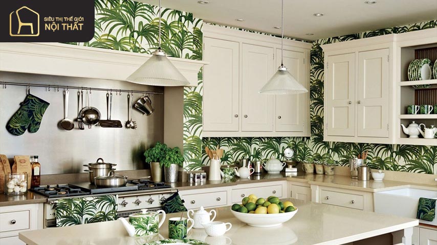 Phong cách tropical trong thiết kế nội thất dành cho kiến trúc nhà ở hiện đại 4 Bố trí cây xanh trong không gian bếp theo phong cách tropical giúp điều hòa không khí