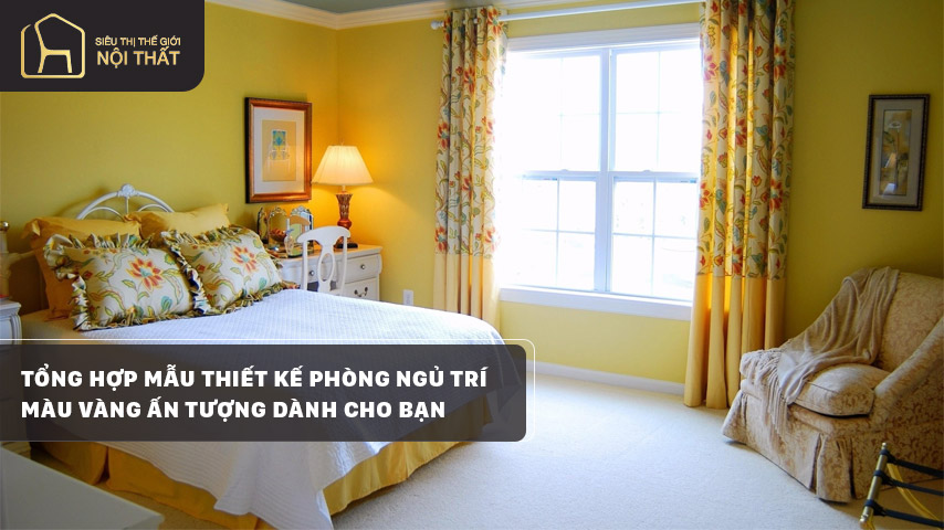 Mẫu thiết kế phòng ngủ màu vàng ấn tượng 2023 dành cho bạn