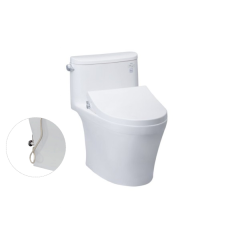 Bàn cầu một khối (Nắp đóng êm kèm vòi rửa nước lạnh TCW1211A)