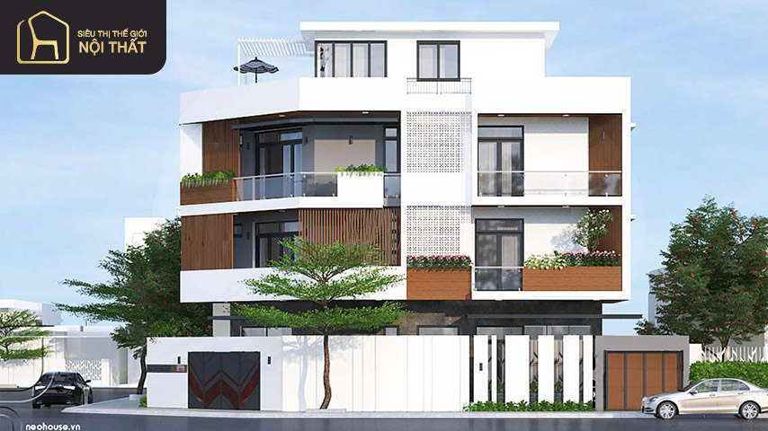 thiết kế nhà 2 mặt tiền