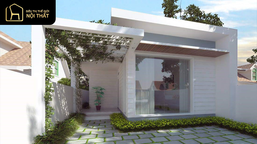 Mặt tiền nhà cấp 4 đẹp mái bằng Mặt tiền nhà cấp 4 đẹp mái bằng