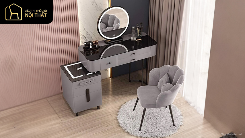 Tham khảo mẫu bàn trang điểm thông minh thiết kế hiện đại, độc đáo 7 Tham khảo mẫu bàn trang điểm thông minh thiết kế hiện đại, độc đáo