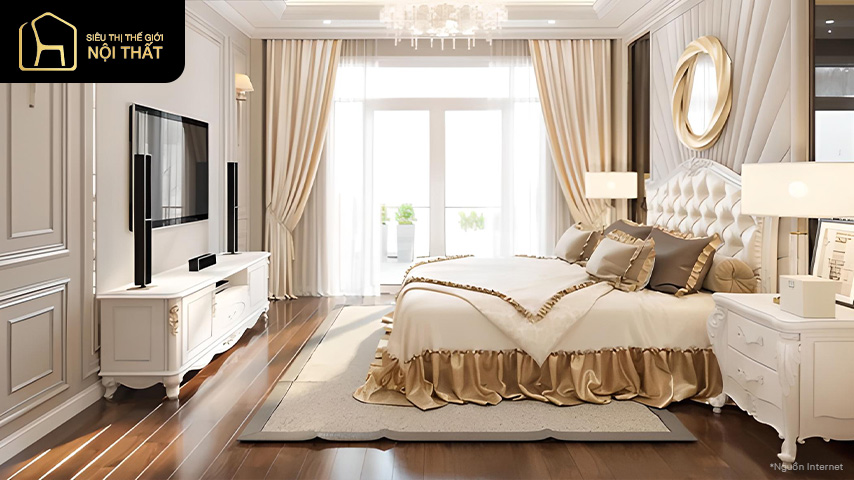 Phong cách nội thất tân cổ điển khiến phòng ngủ thêm xa hoa Phong cách nội thất tân cổ điển khiến phòng ngủ thêm xa hoa