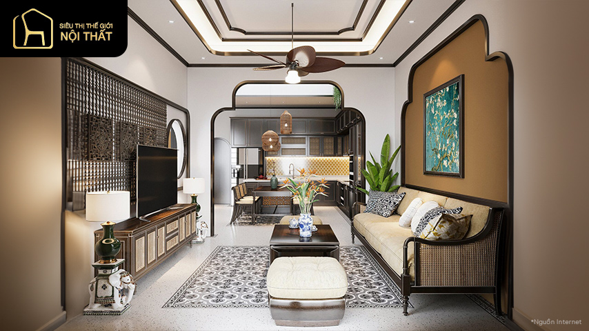 thiết kế phòng khách phong cách indochine thiết kế phòng khách phong cách indochine