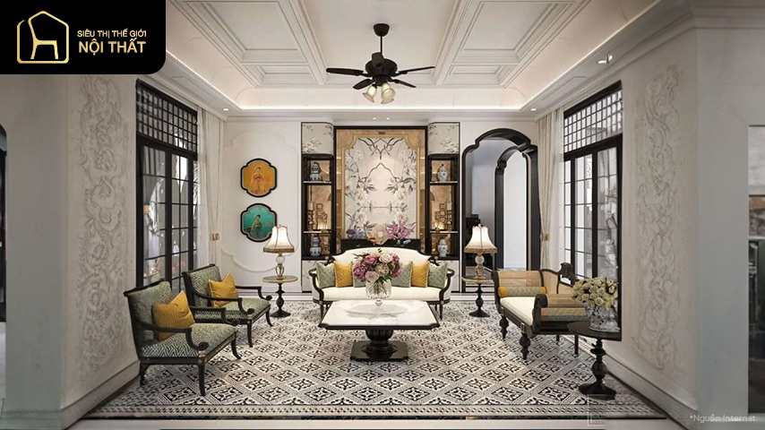 thiết kế phòng khách phong cách indochine thiết kế phòng khách phong cách indochine