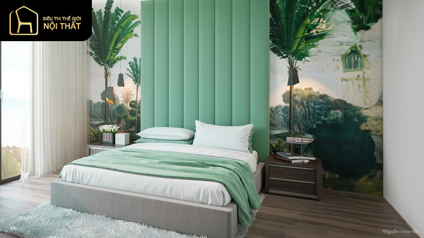 Tổng hợp những mẫu phòng ngủ đẹp cho nữ màu xanh hot nhất 2 Phòng ngủ cho nữ màu xanh lá cây