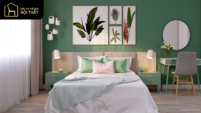 Tổng hợp những mẫu phòng ngủ đẹp cho nữ màu xanh hot nhất 15 Mẫu phòng ngủ đẹp cho nữ màu xanh rêu