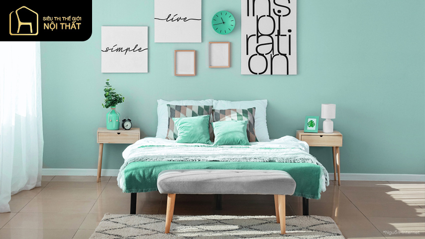 Những điều cần lưu ý khi sơn phòng ngủ màu xanh ngọc 3 Những điều cần lưu ý khi sơn phòng ngủ màu xanh ngọc