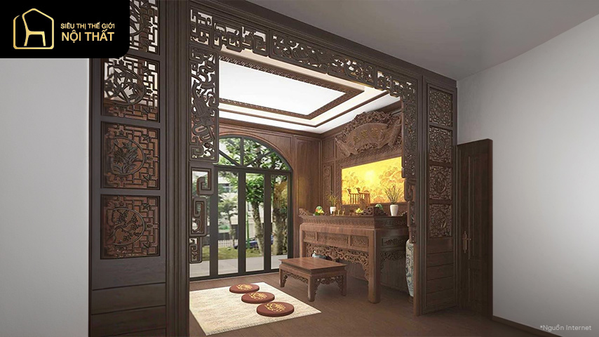 vách ngăn phòng thờ