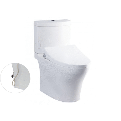 Bàn cầu hai khối, nắp đóng êm kèm vòi rửa nước lạnh TCW1211A