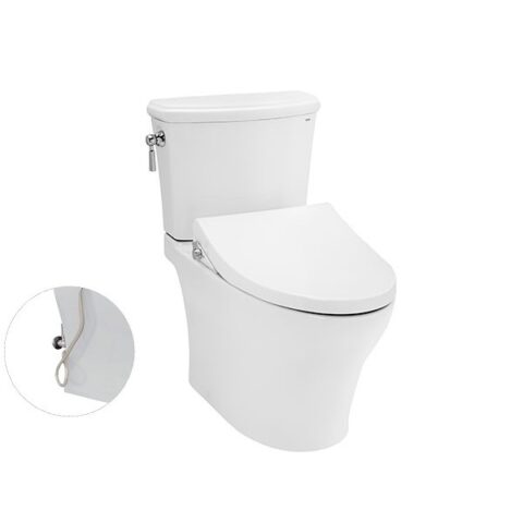 Bàn cầu hai khối, nắp đóng êm kèm vòi rửa nước lạnh TCW1211A