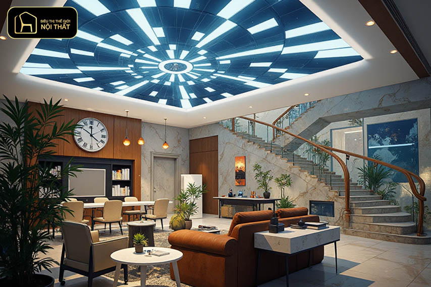 Ứng dụng của trần xuyên sáng trong thiết kế nội thất 4 trần xuyên sáng