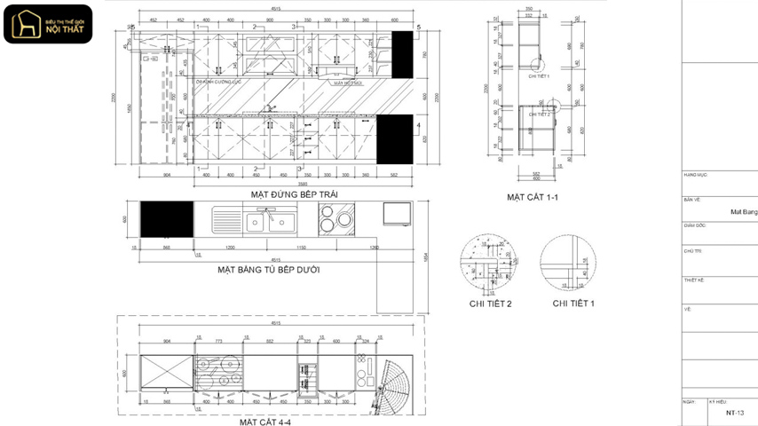 1 số mẫu bản vẽ thiết kế nội thất chung cư nhỏ đẹp 4 Bản vẽ thiết kế nội thất triển khai kỹ thuật