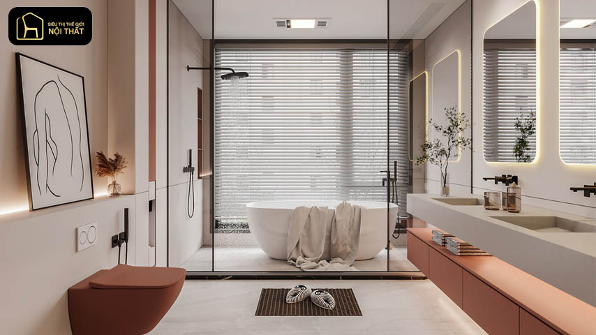 thiết kế nội thất phòng tắm độc đáo