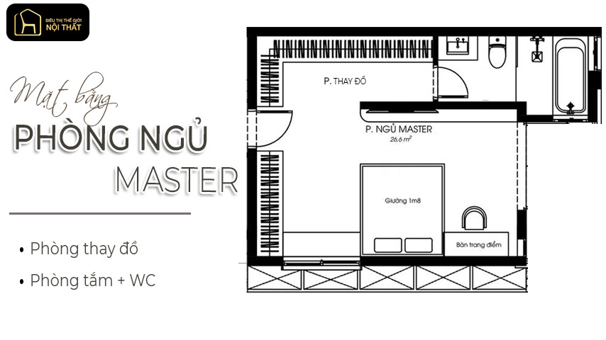 Thiết kế phòng ngủ master
