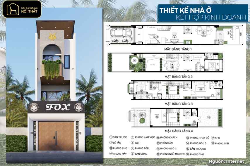 Mẫu nhà ở kết hợp kinh doanh